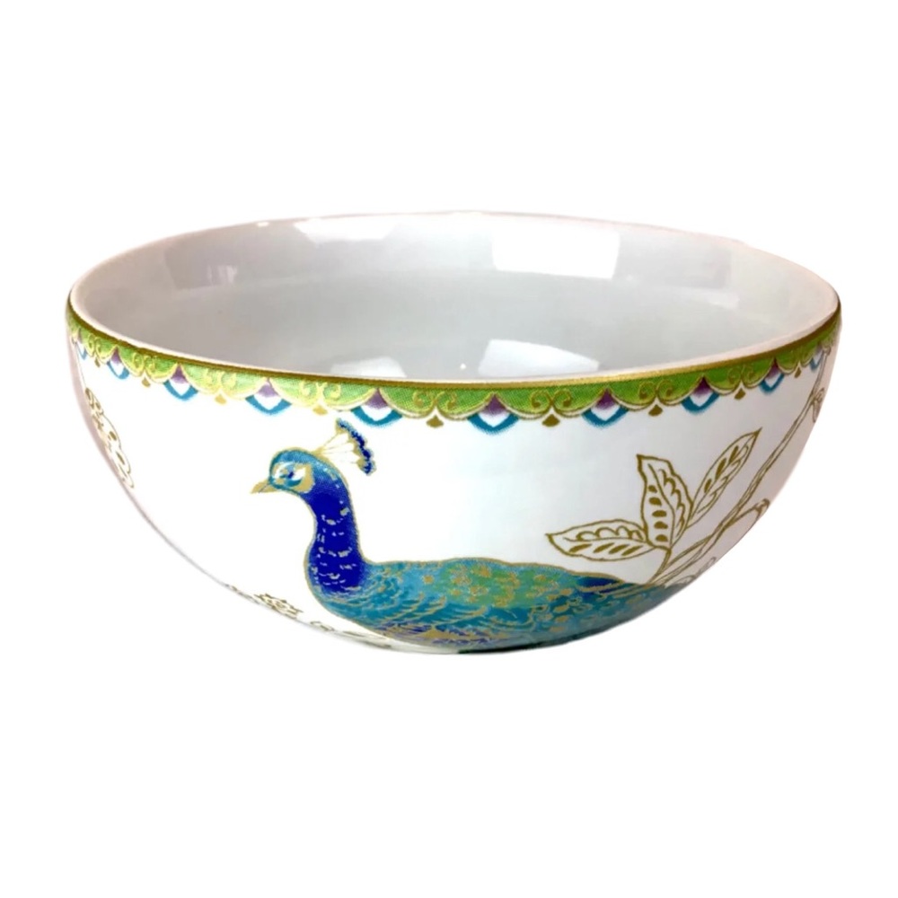 222 FIFTH Peacock Garden Single (1) Porcelain Soup/Cereal Bowl (Retired) - Picture 2 of 6